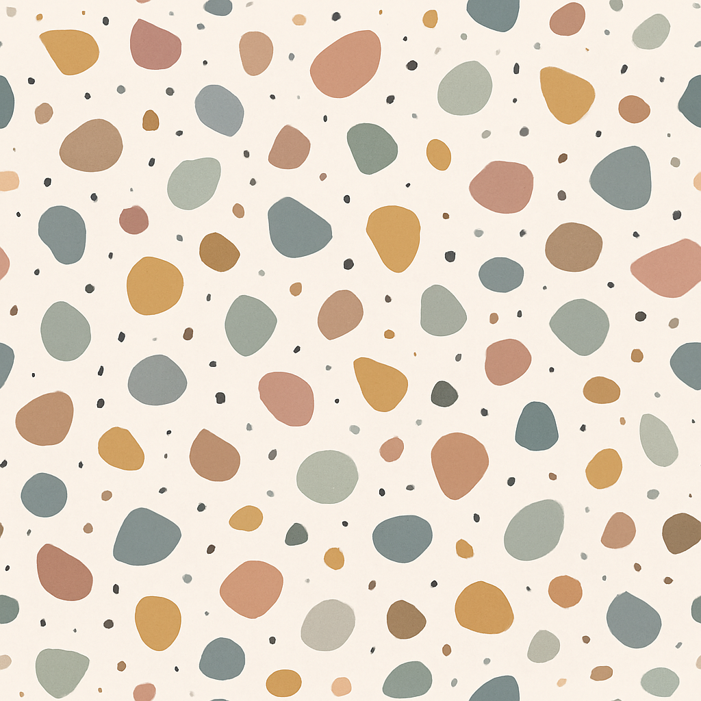 Soft terrazzo pattern in muted dusty tones